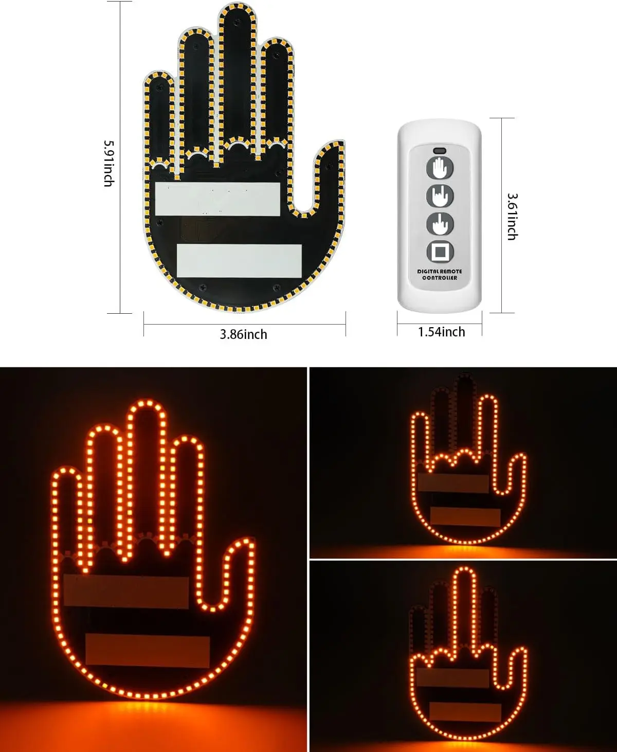 Gesture Finger Fight for Car Led Sign Hand for Car Window Fun Car  Accessories Road Rage Signs - AliExpress