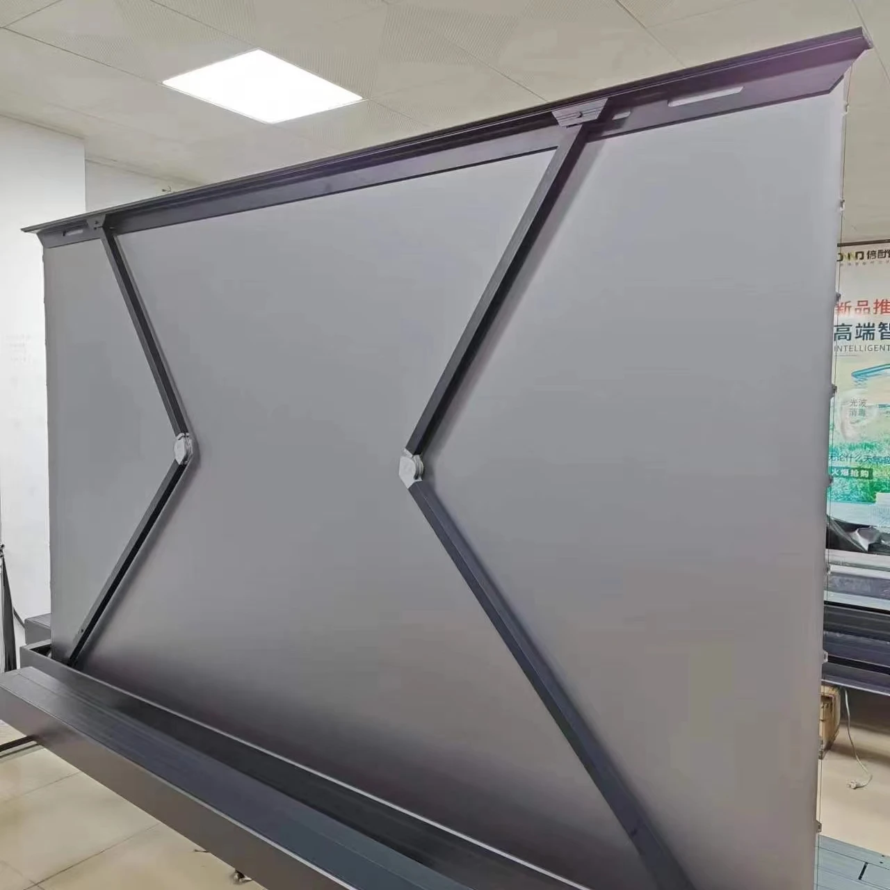 Customized 16/9 150inch Electronic Motorized Floor Rising Projector Screen Long Throw Fabric ALR Projector Screen oem factory price pvc white 75 150 inch electronic motorized floor rising projector screen