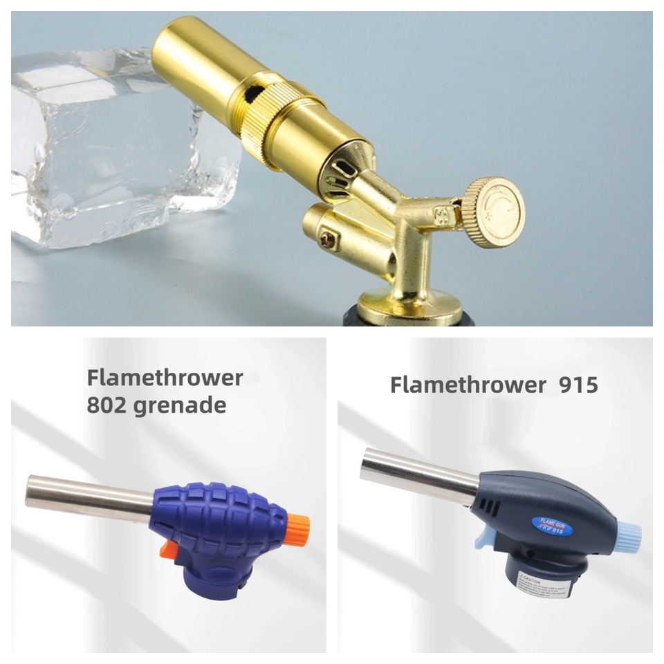 Portable Welding Gas Torch Flame  Butane Burner Outdoor Camping BBQ Lighter Flamethrower Kitchen Supplies Welding Equipment