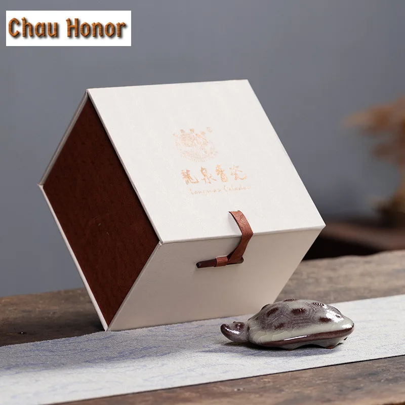 Wealth-attracting Turtle Celadon Small Tea Pet Zen Exquisite Miniatures Tea Figurine Play Toys Tea Statue Ornaments Collection