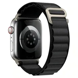 Nylon Alpine Bracelet for Smart Watches - Premium Strap Collection (Black dark gray)