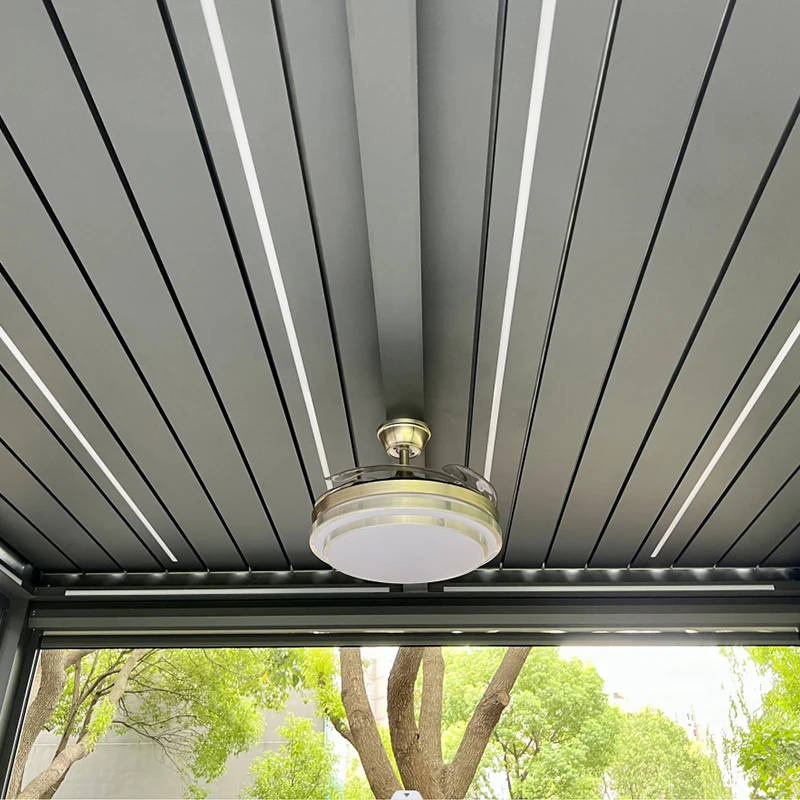 China Manufacturer Motorized Waterproof Louver Roof Gazebo Garden Bioclimatic Aluminum Arches Arbours Pergola Canopy