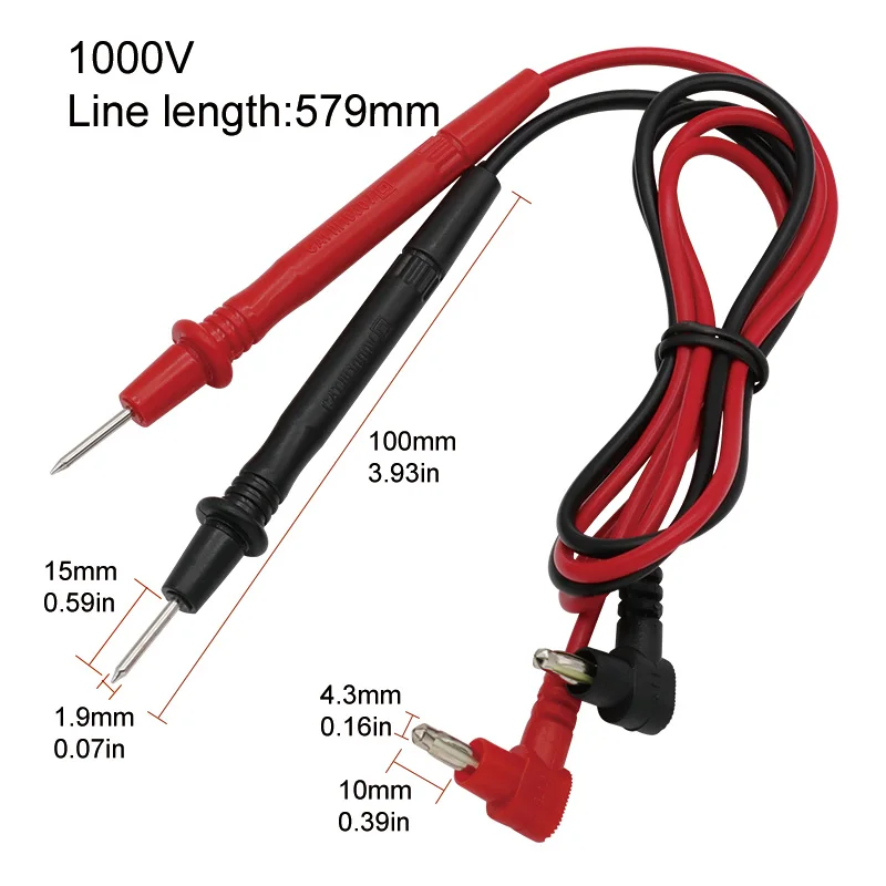 Set Di 10 Sonde Di Prova Elettriche Per Multimetro, Cavi Universali In Silicone, Nero E Rosso