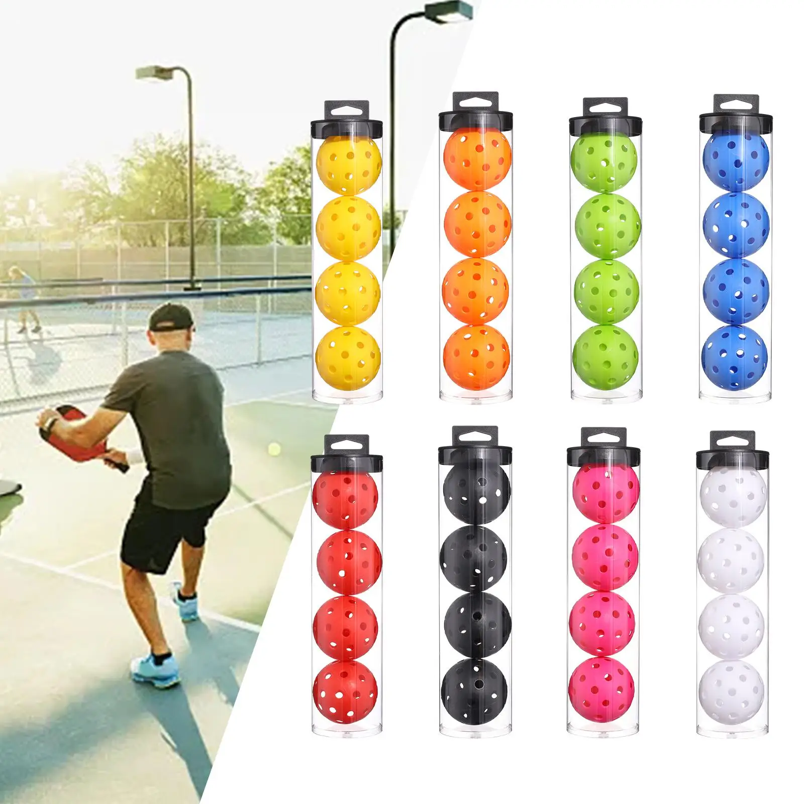 4 Pieces Pickleball Balls 74mm for Sanctioned Tournament Play Outdoor Courts