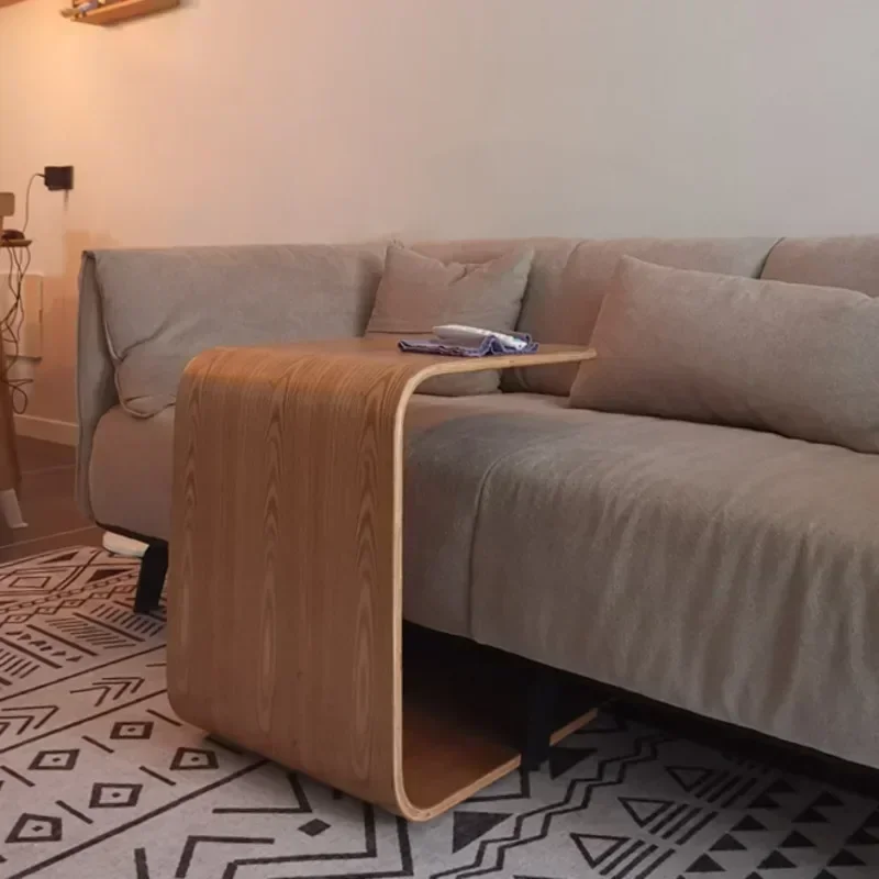 Versatile C-Type Wooden Tea Table Portable Tatami-style Side Stand Nordic Elegance for Living Rooms Multi-functional Furniture