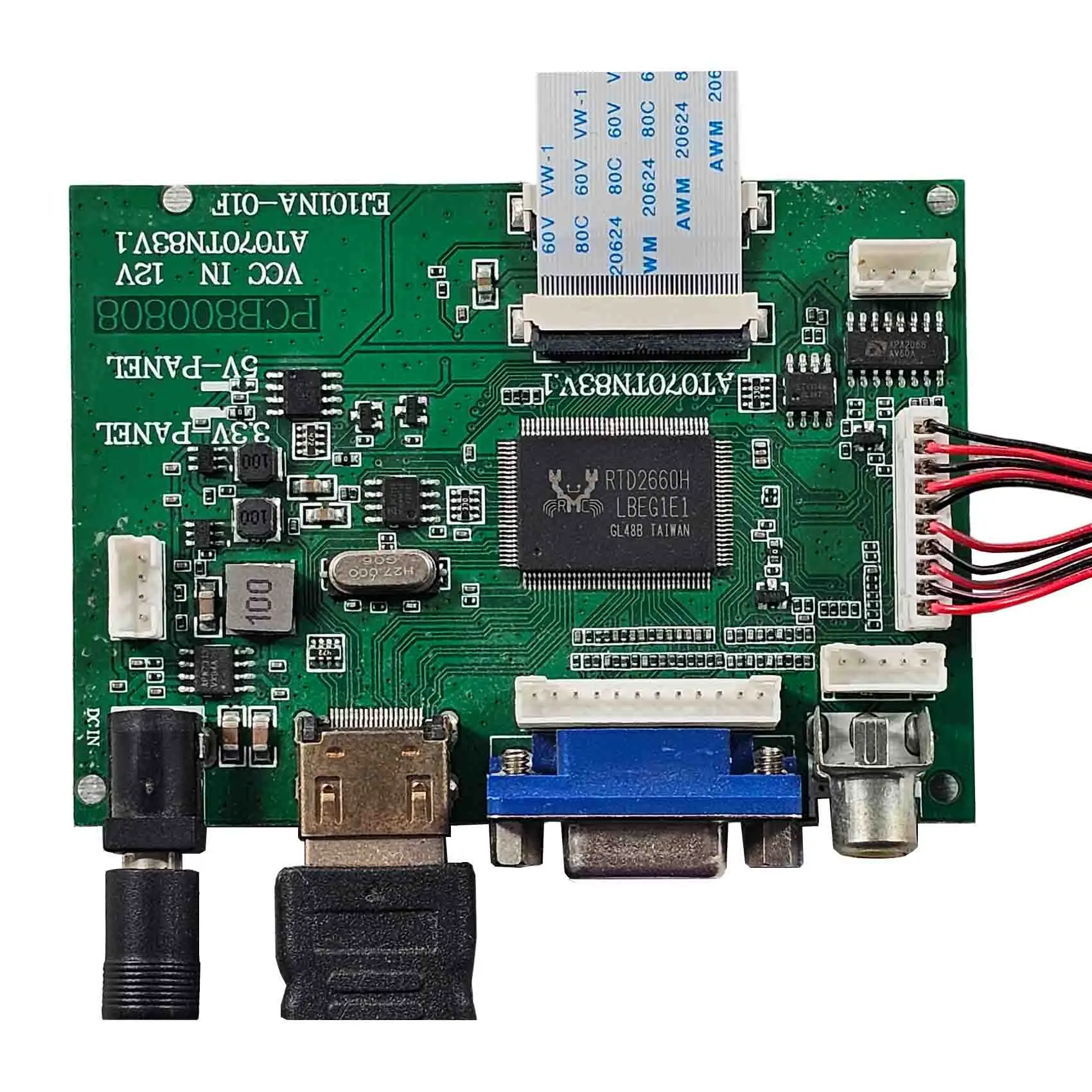 Ttl LCD 드라이버 보드 메인 보드, Hd-Mi Vga 2Av 리버싱 컨트롤러 보드, 5.6 인치 At056Tn53 V1 640X480 LCD 디스플레이용, 40 핀