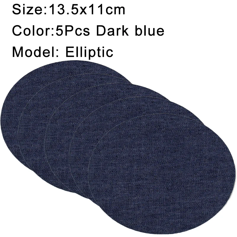 Denim Iron-On Patch Set: Self-Adhesive Blue Cotton Repair Patches