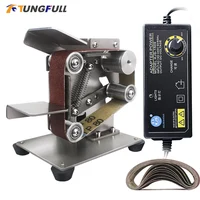 New Stepless Speed  Belt Sander 110V/220V Polishing Grinding Machine Mini Grinder Diy Belt Sander Sharpening Machine Polish Tool 1