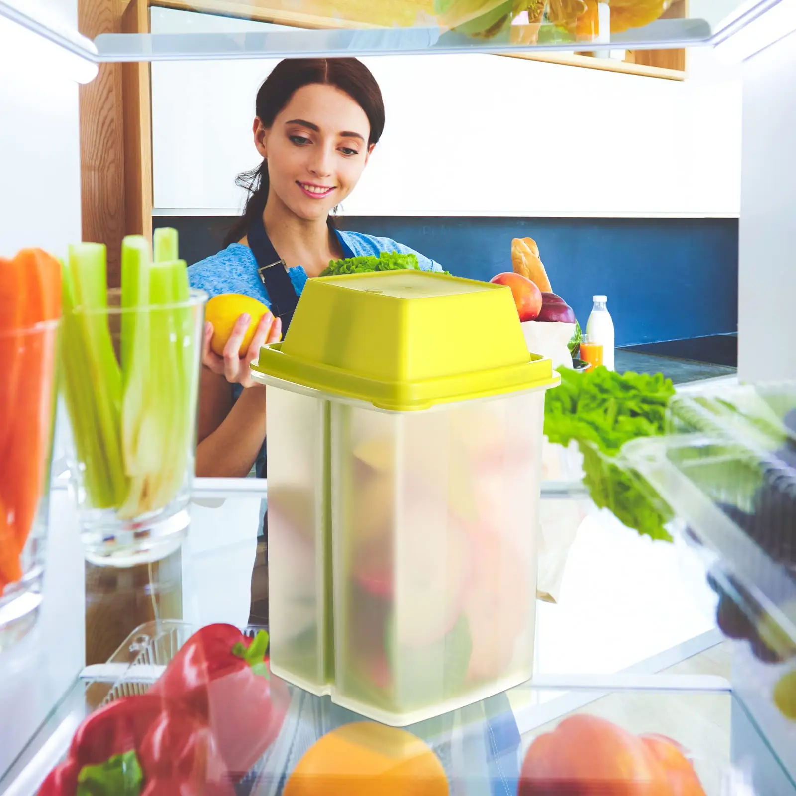 Reusable Pickle Jars - BPA Free Pickles Container with Strainer for Mess-Free Storage of Condiment Food-Easy to Open Lid Design