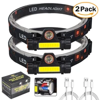 1/2Pack Rechargeable COB LED Headlamp Strong Magnetic Powerful Headlight Super Bright Waterproof Head Torch For Outdoor Fishing