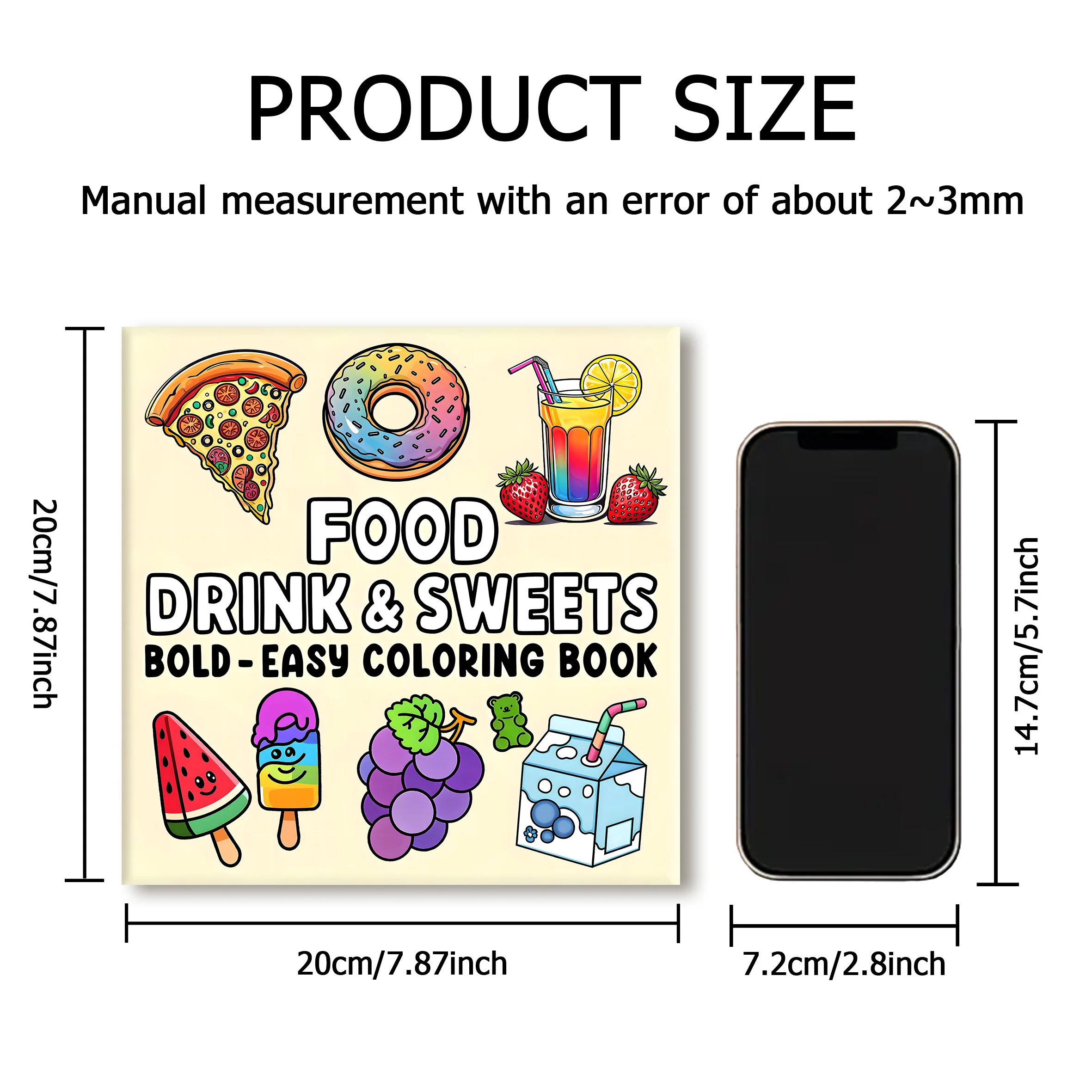 DRINK & SWEETS Bold-easy Patterns Coloring Book for Adults Cute Drawing Book Perfect Gift for Party and Birthday 3