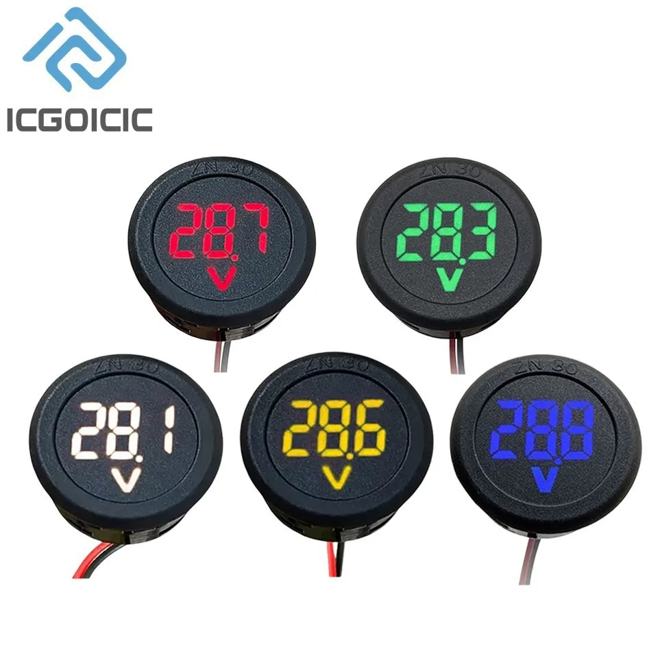 DC-4-100V-LED-Digital-Display-Circular-Two-wire-Voltmeter-DC-Digital ...