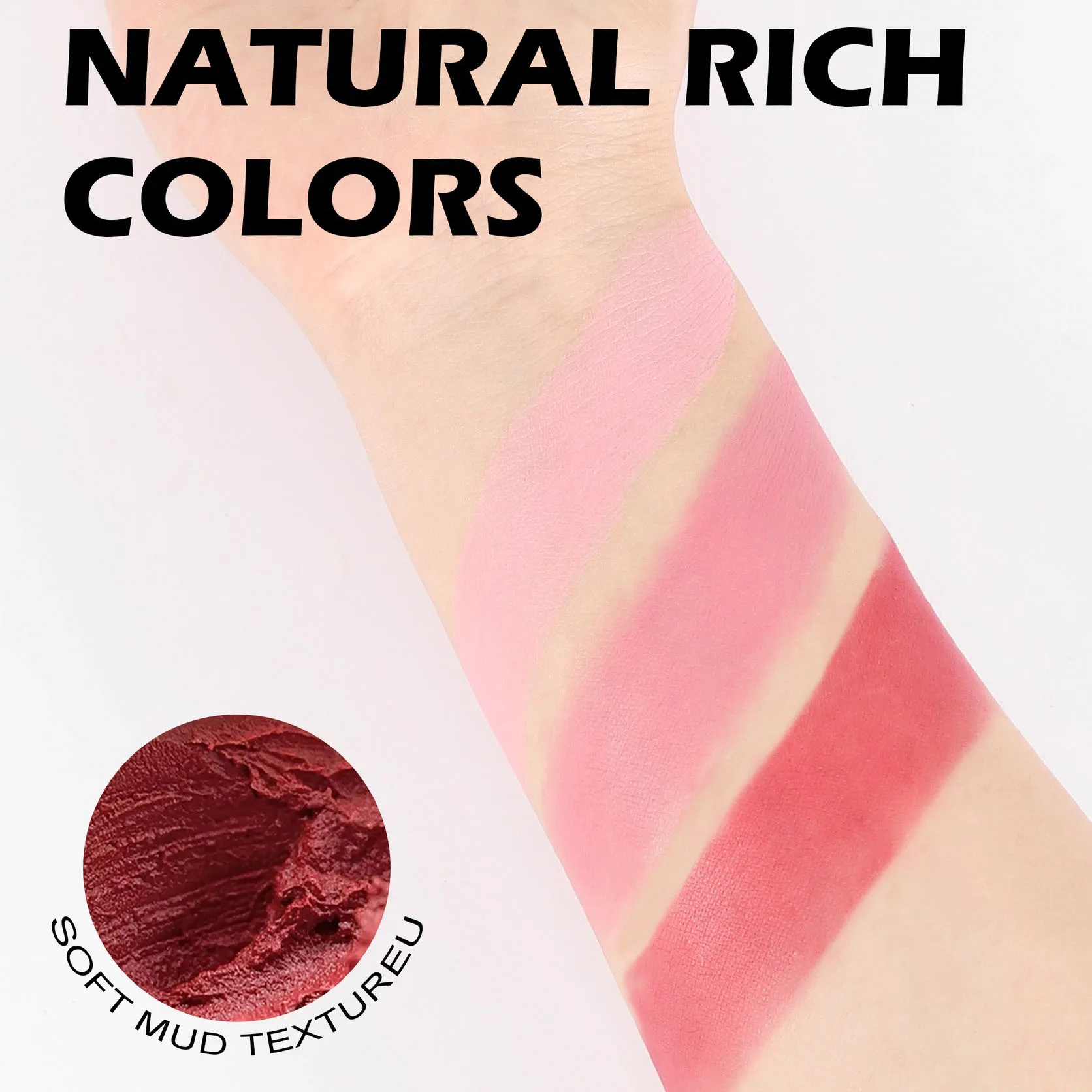 Strawberry Cheek & Lip Blush Cream Mousse Texture 3 IN 1 Tinted Mositure Velvet Matte Blush Palette Peach Red Face Pigment facial blusher,blush cream,cream blusher