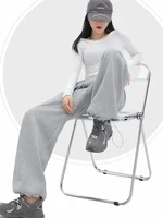 Women Pants 2024 Spring Summer Casual Women Elastic Waist Straight Sprots Trousers Cargo Long Pants Outside Loose Trousers - Image 2