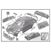 1/10 Porsch RWB 993 Body Shell,Widen RC Drift Body,Include Tail Wings /Light Buckles and Color Stickers Decals 3