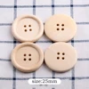 15/20/25/30mm 4-Holes Nature Color Wooden Buttons For Craft Round Sewing Button Scrapbook DIY Home Decoration Accessories - Image 4
