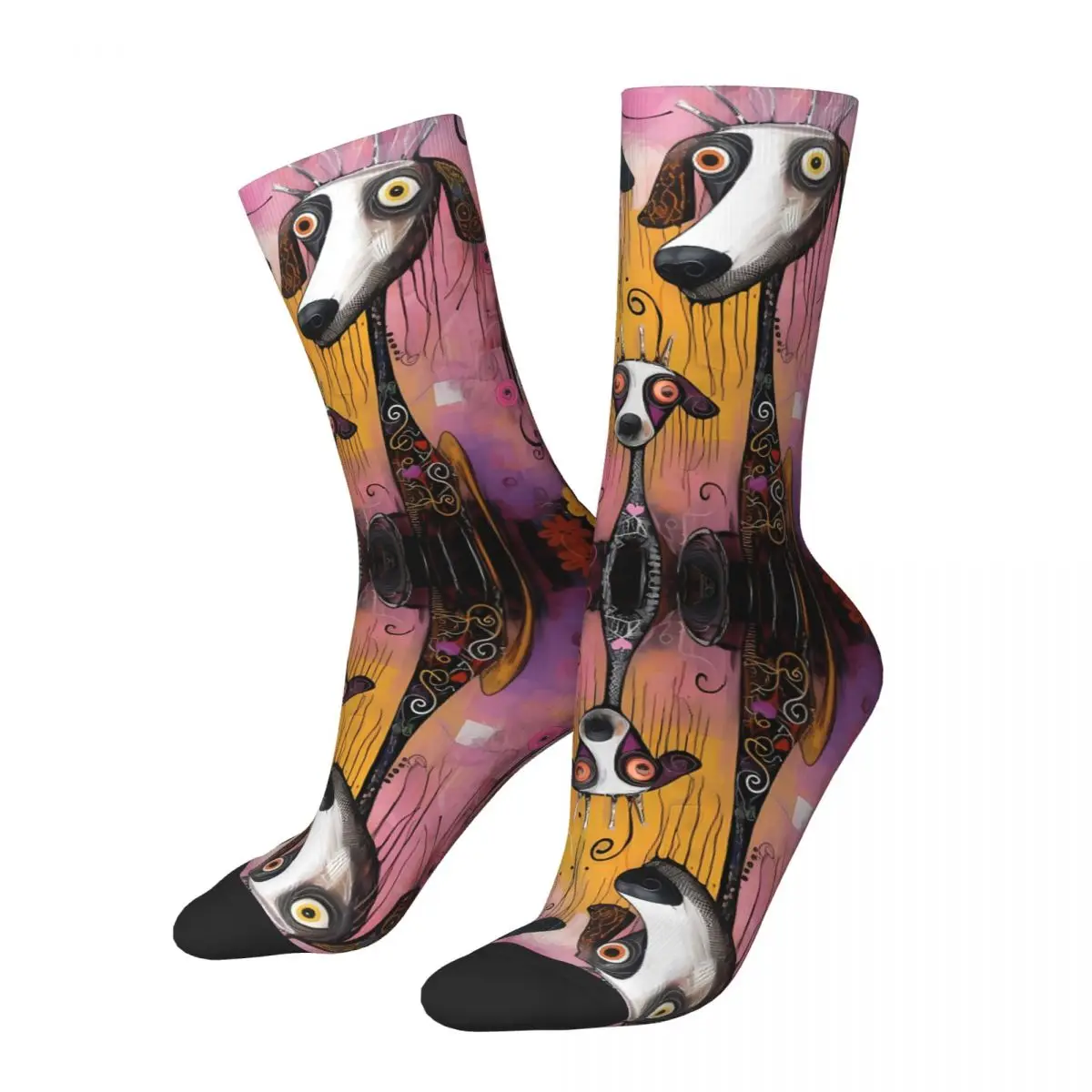 

Vintage Gazing Greyhounds Men's Socks Greyhound Dog Unisex Street Style Pattern Printed Crazy Crew Sock Gift