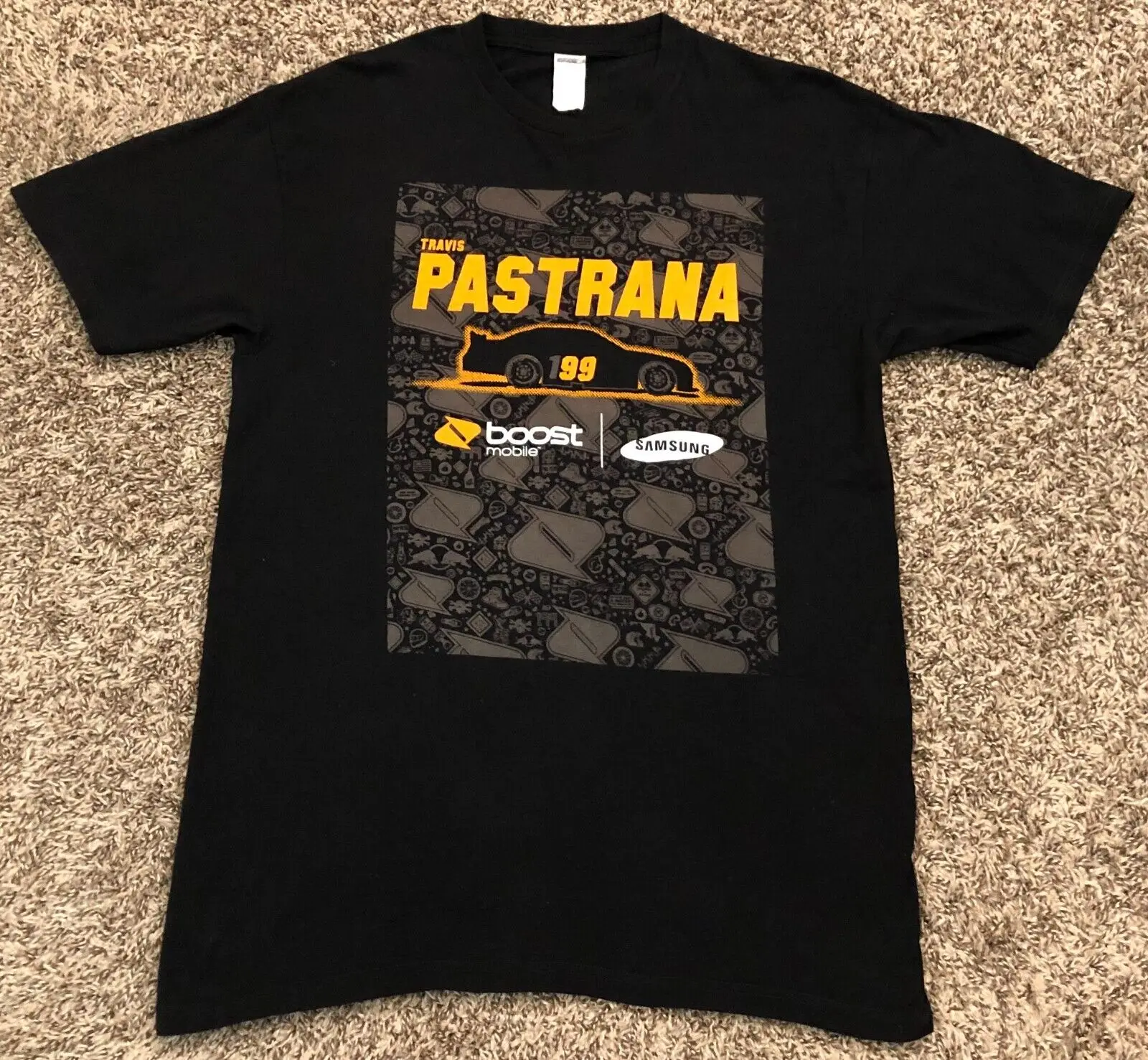 Travis Pastrana Ufficiale 199 Boost Mobile Samsung Black T-Shirt Medium