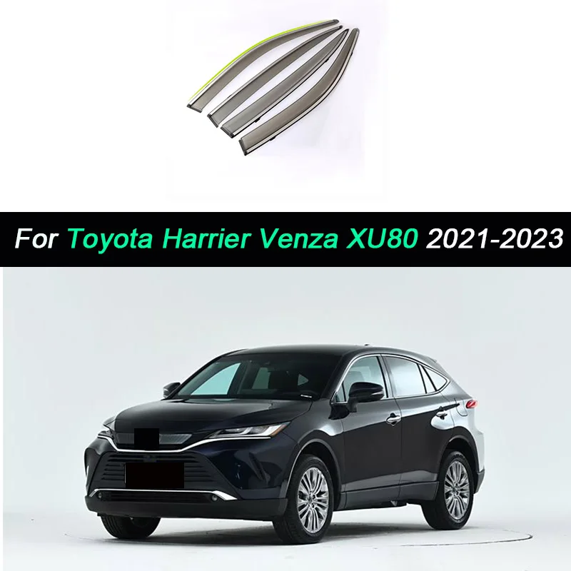 For Toyota Harrier Venza XLE XU80 Car Window Visor Vent Shade Rain Sun Guard Deflector Awning Shelter Accessories