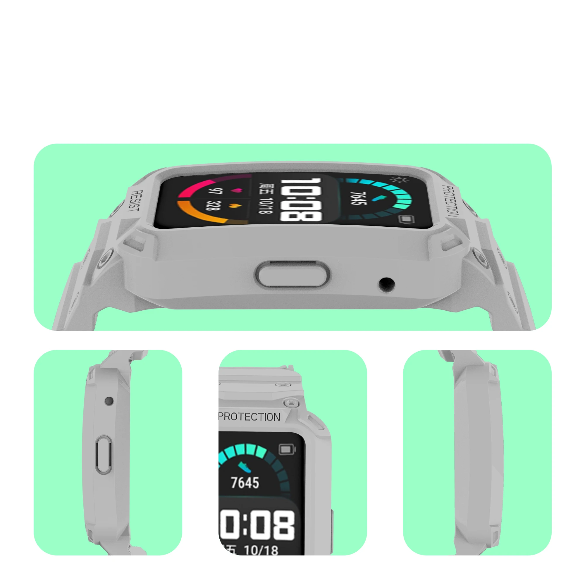 TPU Edge Shell 시계 밴드 커버 보호대 손목 스트랩 Huawei Watch Fit New/Active Honor Band 10/9/8/7/6 Pro/ES 손목 밴드 케이스