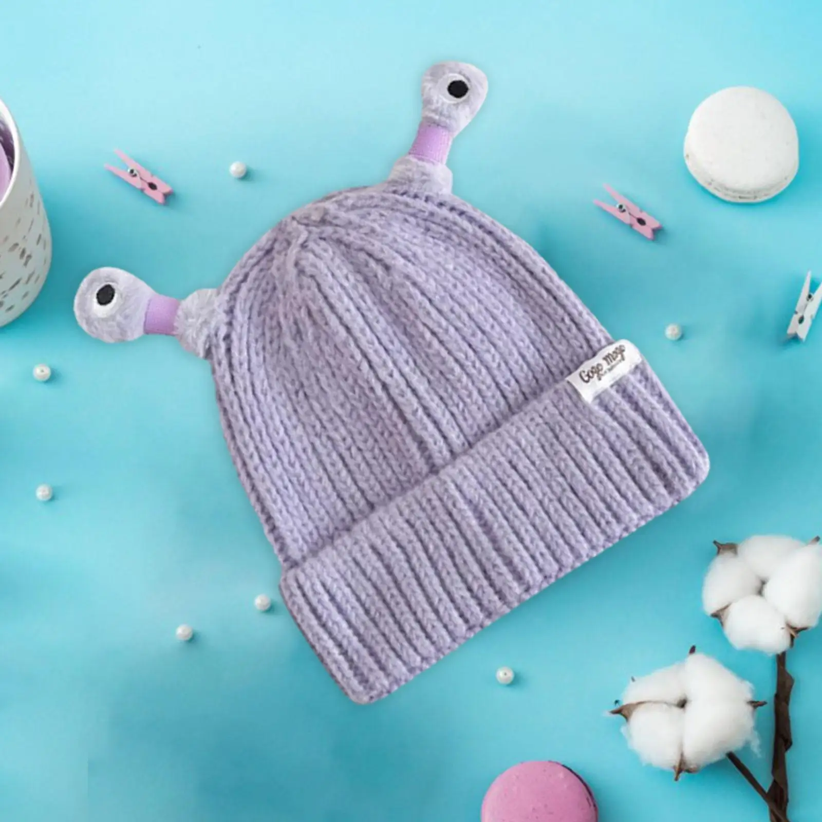 Glowing Little Monster Knit Hat Portable Children Winter Hat Kids for Running Backpacking Skating Camping Outdoor