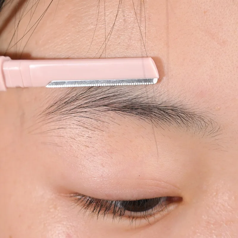 Safe Anti-scratch Eyebrow Trimmer Knife Face Hair Eyebrow Shaving Blade Portable Eye Brow Razor Beginner Beauty Makeup Tool Set 2