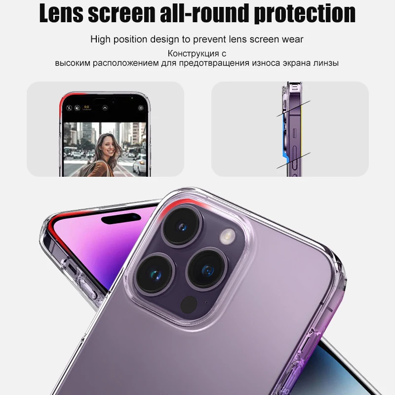 Luxury Clear Phone Case For iPhone 16 15 14 13 12 11 Pro Max XR X XS 7 8 Plus Shockproof Transparent Bumper Back Cover 4