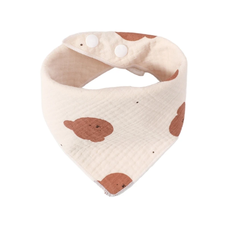 Saliva Wipes Face Towels for Infants Muslin Washcloths with Cartoon Pattern