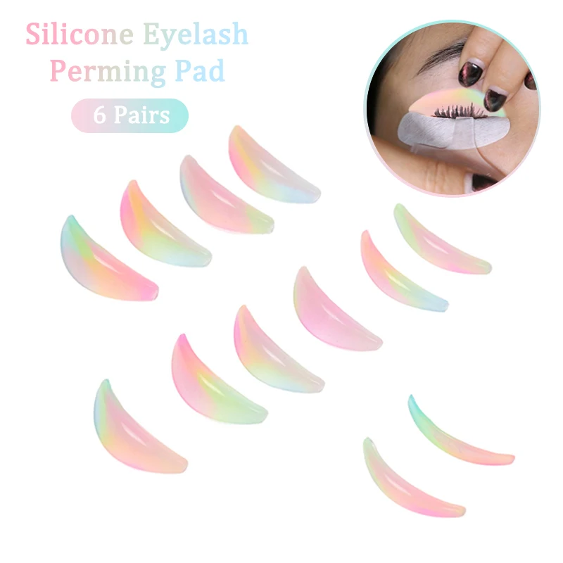 

6 Pairs Silicone Eyelash Perming Pad Lashes Lifting Rods 3D Eyelash Curler Applicator Tool Accessories Eyelash Extension