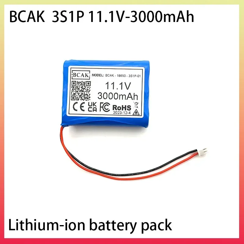 

BCAK 11.1V 3000mAh 18650 Battery Lithium Battery Pack 3S1P for Bluetooth Speaker Flashlight Fascia Gun Backup Power with 5A BMS