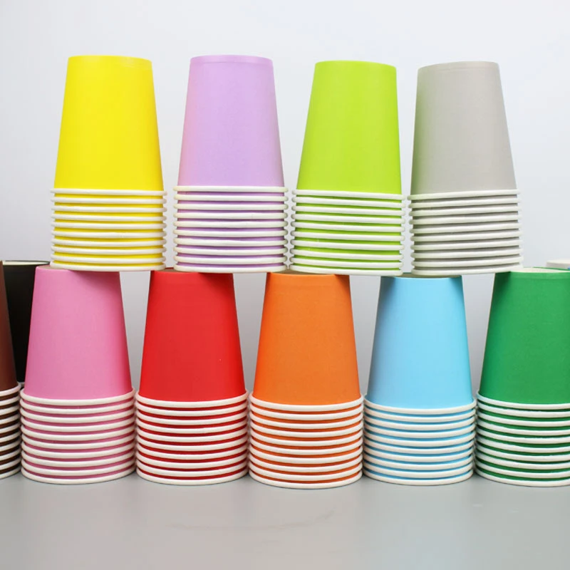 Party Supplies Disposable Tableware 10PCS 9oz 250ml Solid Thick Paper Cup Wedding Birthday Party Holiday