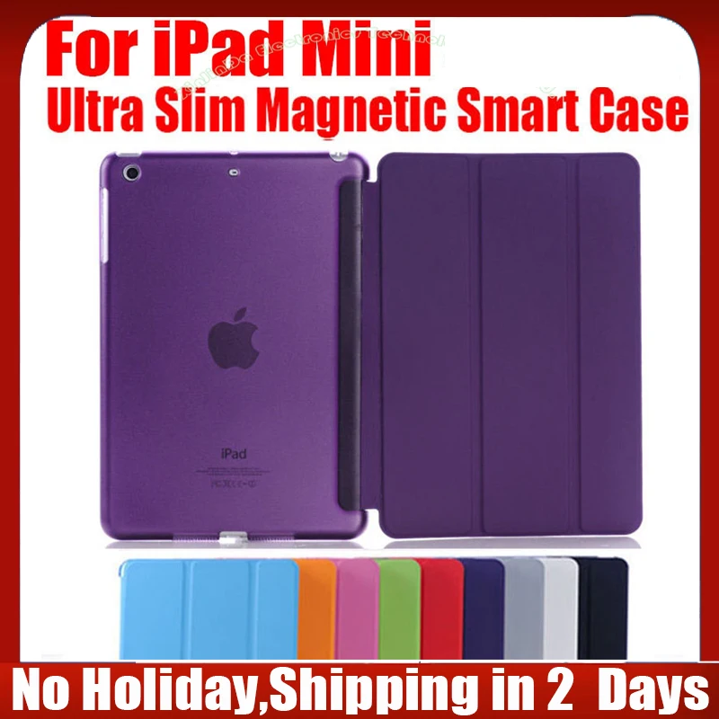 Inteligente para Ipad Mini 79 Polegadas Ultra Fino Couro pu pc Parte Traseira Translúcida Apple Ipad Mini Case