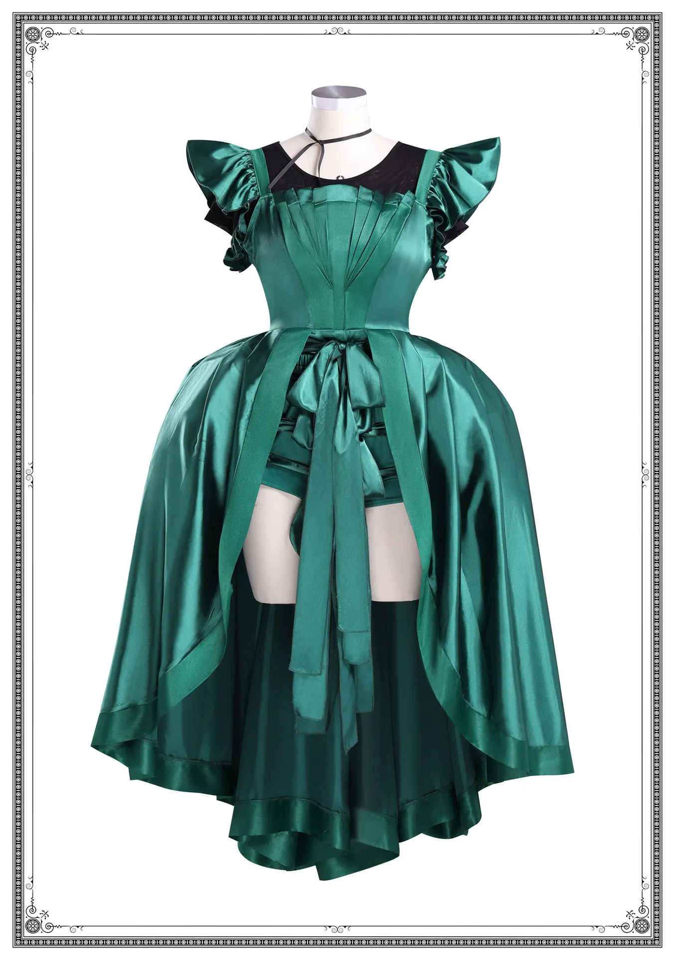 Generic Green High-Low Gothic Gown Costume for Women (Unofficial)