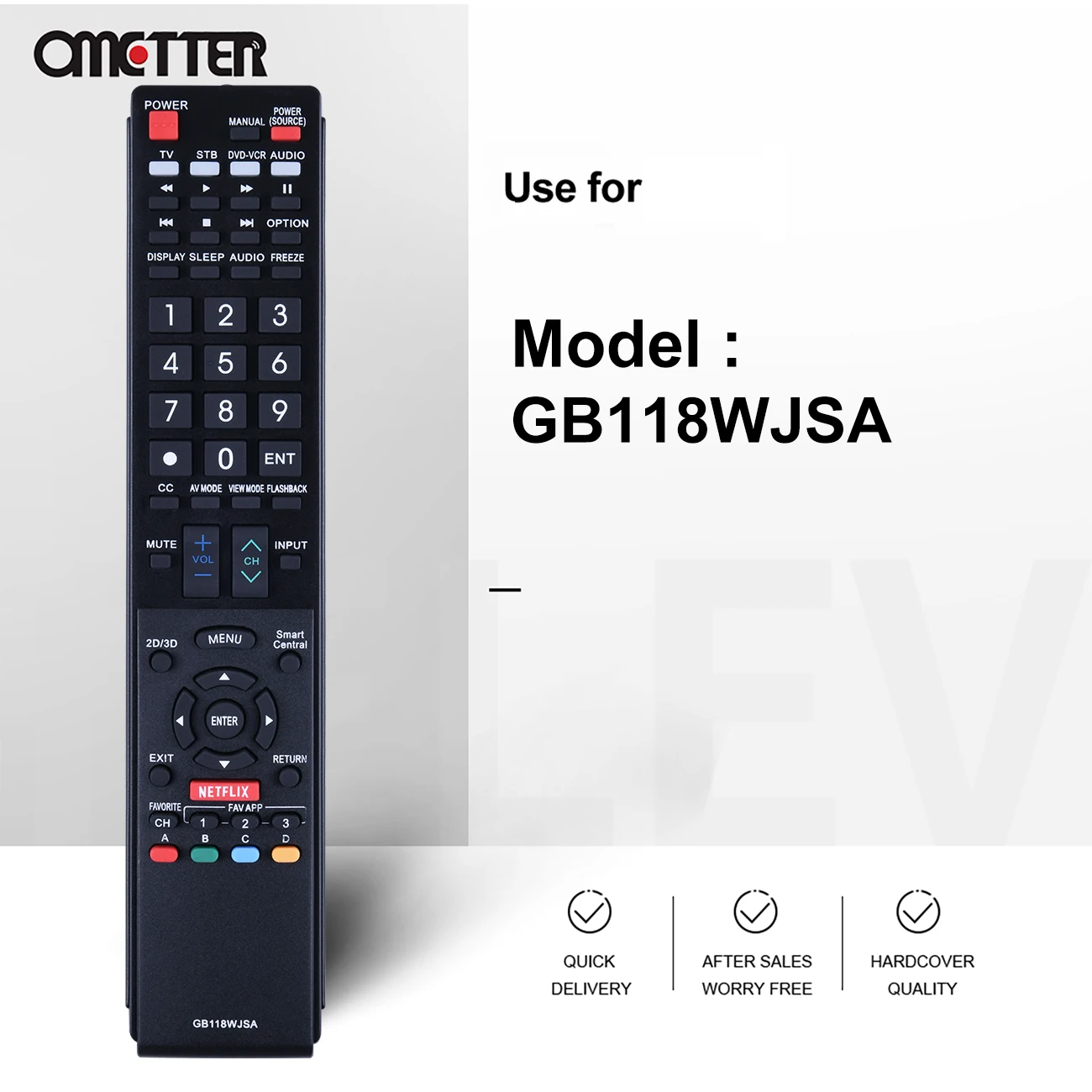 New GB118WJSA For Sharp AQUOS TV Remote Control NETFLIX, 46 OFF