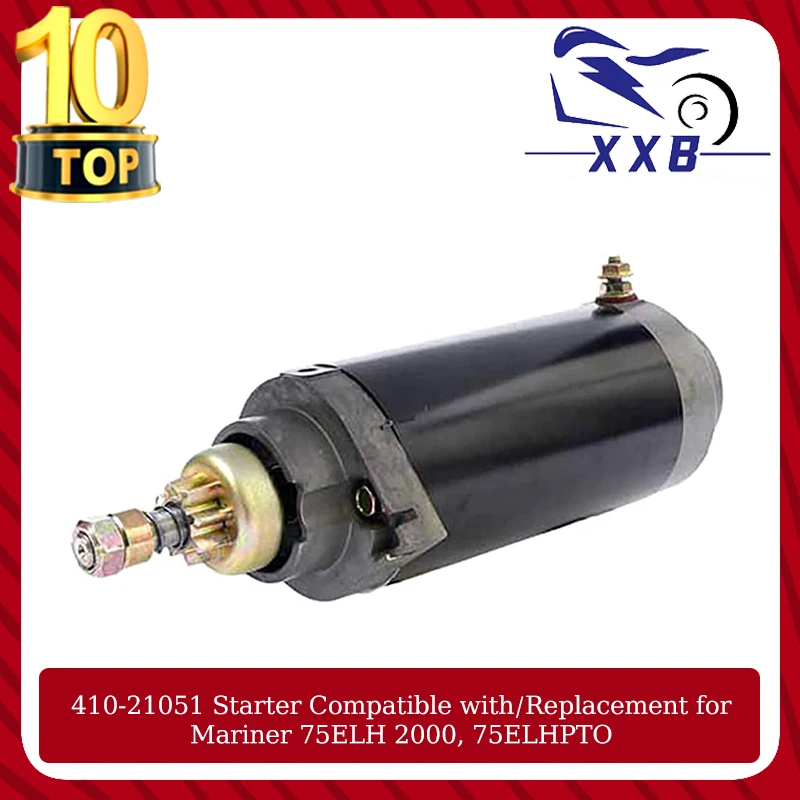 

410-21051 Starter Compatible with/Replacement for Mariner 75ELH 2000, 75ELHPTO 1999-2001, 75ELPT 2000, 75ELPTO 1999-2001