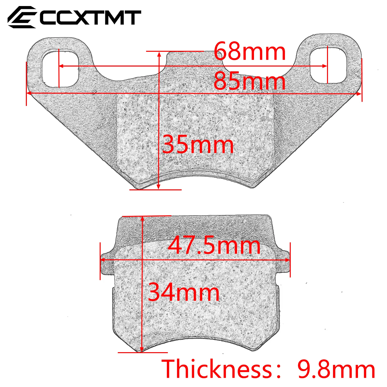 Pastiglie freno anteriori posteriori per 50cc 70cc 90cc 110cc 125cc 150cc 200cc 250cc ATV Quad Go Kart Dirt Bike Scooter Accessori universali - immagine 2