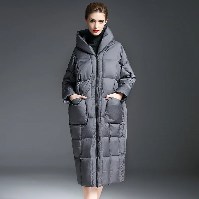 thumbnail image 1 of Abrigos de mujer Chaquetas de plumón nuevas de invierno Sencillas e informales Sólidas con bolsillos Prendas de abrigo A prueba de viento Gruesas sueltas Con capucha Plumífero de mujer Parker, 1 of 4