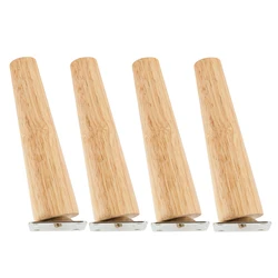 Solid Wood Furniture Legs - Set of 4 | Non-Slip Support for Sofa, Table, Cabinet, and Wardrobe (Oblique feet 15cm)