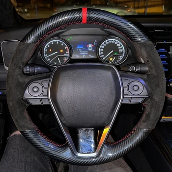Coprivolante per auto avvolgente antiscivolo in pelle scamosciata originale treccia volante per Toyota Avalon Camry Crown RAV4 Corolla