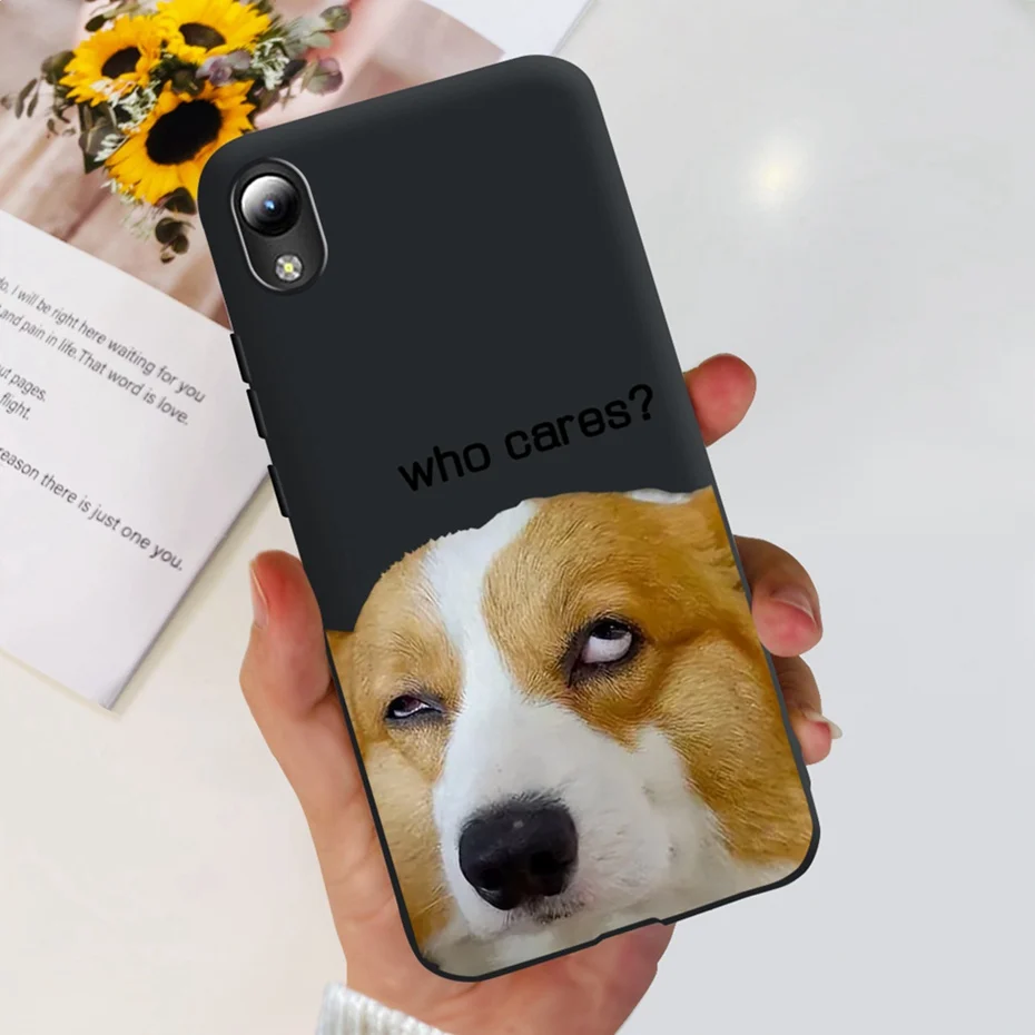 Lovely Printing Black Silicon Soft Back Cover Phone Case