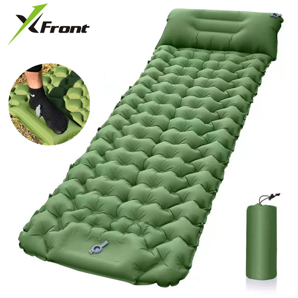 Inflatable Mattress With Pillows Outdoor Camping Sleeping Pad 6cm