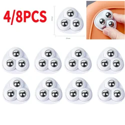Set of 4 Silent Self-Adhesive Rotating Wheels - 8PCS (White Steel)
