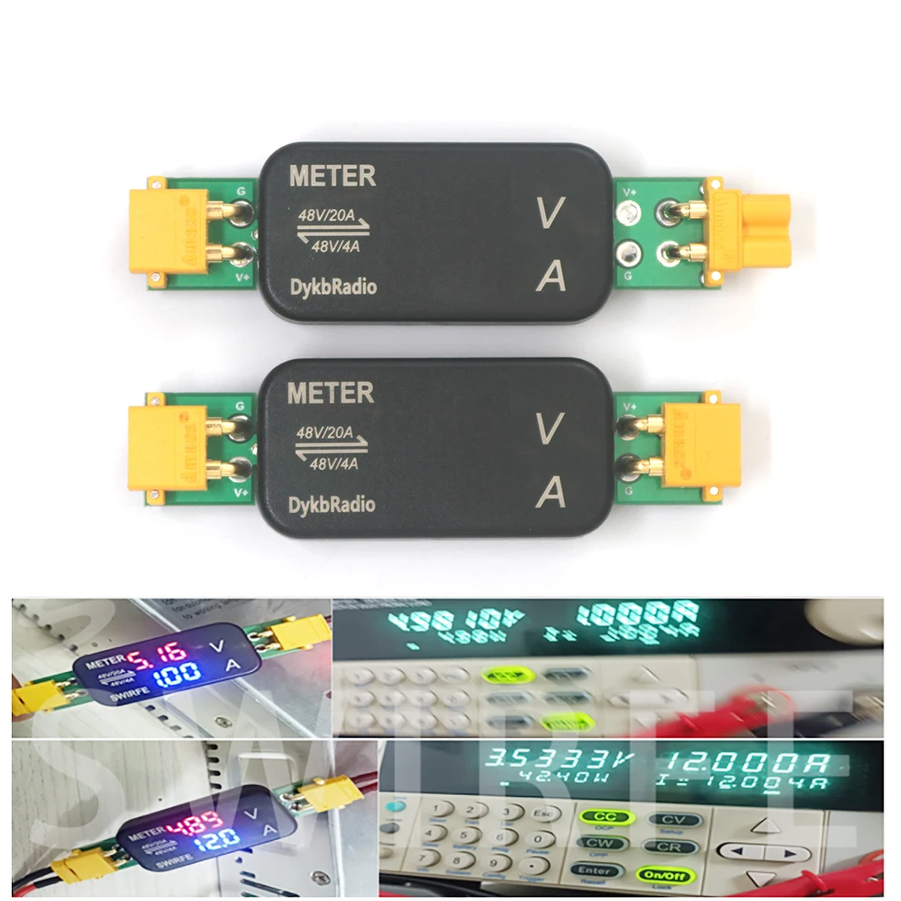 Digital Multimeter Multimeter Tester 48V 20A/4A XT30 DC Voltmeter Ammeter Bidirectional Display LED Digital Voltage Current Meter 5V 12V 15V 24V 36V Battery Monitor