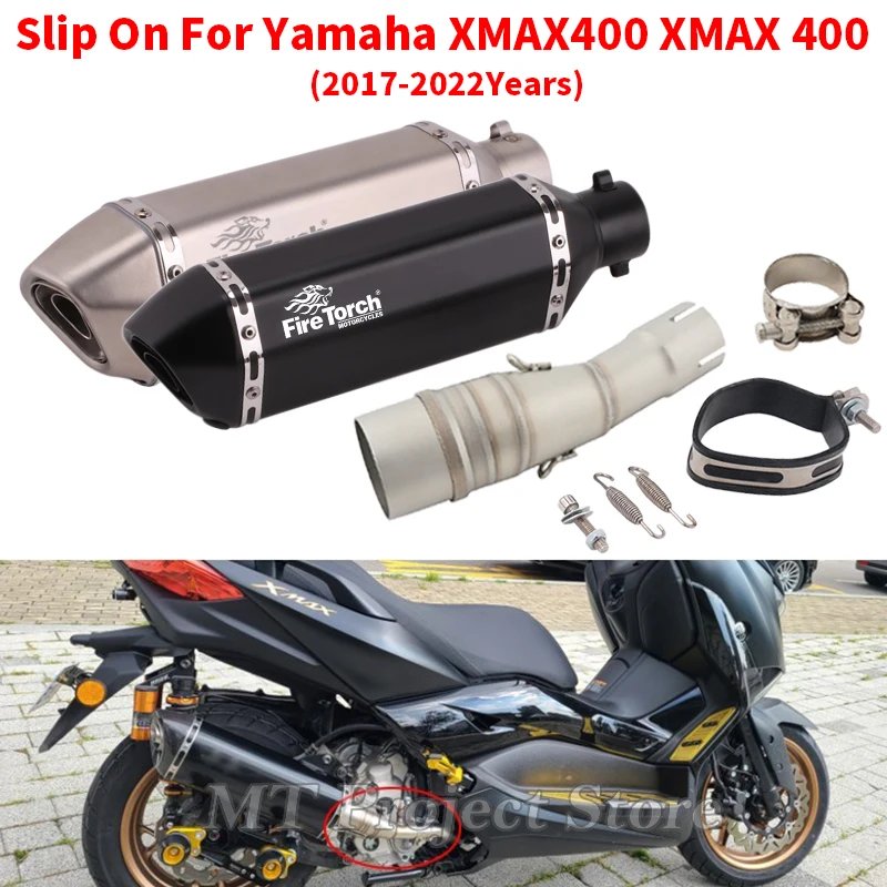 

For Yamaha X MAX XMAX 400 XMAX400 2017 - 2022 Motorcycle Exhaust System Escape Modified Middle Link Pipe With Muffler DB Killer