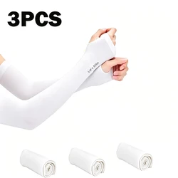 UV Protection Arm Sleeves for Outdoor Sports - Unisex Sun Protection Elbow Sleeves, Pack of 3 or 5 (White 3pcs)
