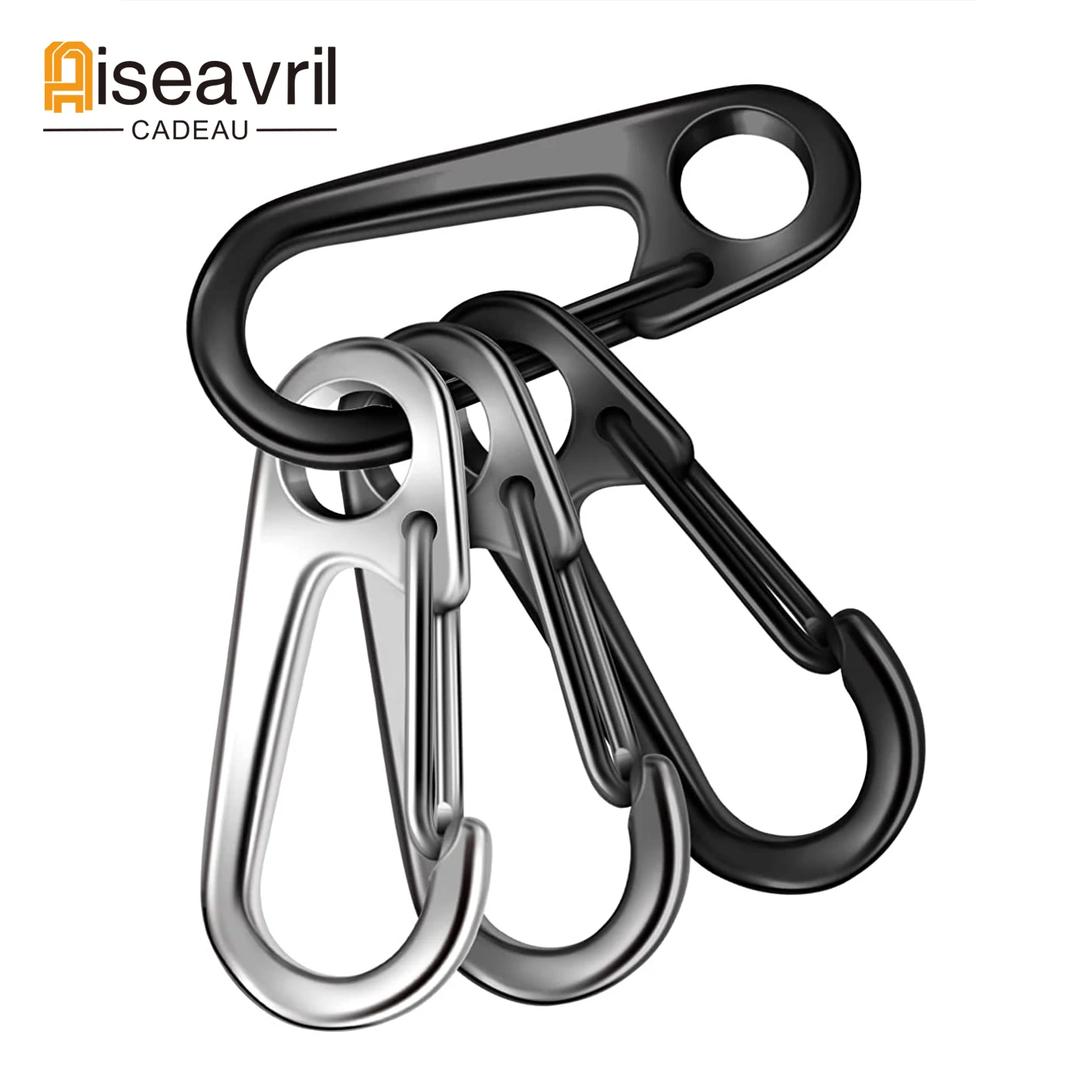 

100pcs Mini Carabiner Keychain Camping Gadgets EDC Survival Equipment Snap Hook Climbing Spring Backpack Tactical Gear