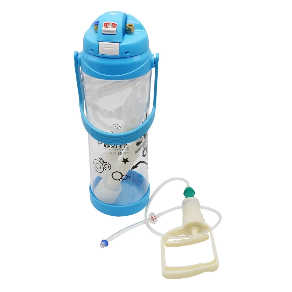 

3L Manual Double Head Impulse Milk Milking Machine Portable Plastic 0.8 Gal Vacuum Pump Milker for Farm Sheep Cows Goats 1PCS