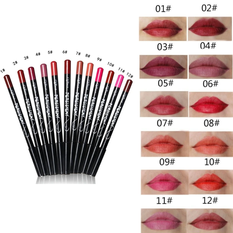 

Lip Liner Pencil Matt-Velvet Lipstick Pen,Professional Long Lasting Lipliner Set