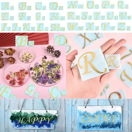 26 Letters Metal Stickers 2pcs DIY Crystal UV Epoxy Resin Mold Filler Jewelry Making Supplies Resin Handmade Crafts Decoration