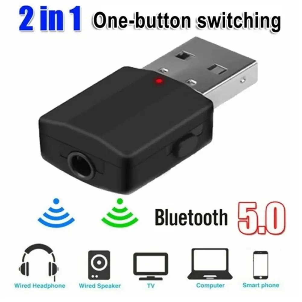 

Mini 3.5mm Aux Stereo Wireless Bluetooth-compatible 5.0 Adapter Car Music Receiver Transmitter For Tv